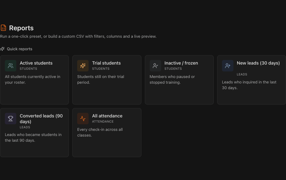 Create & Export Reports overview