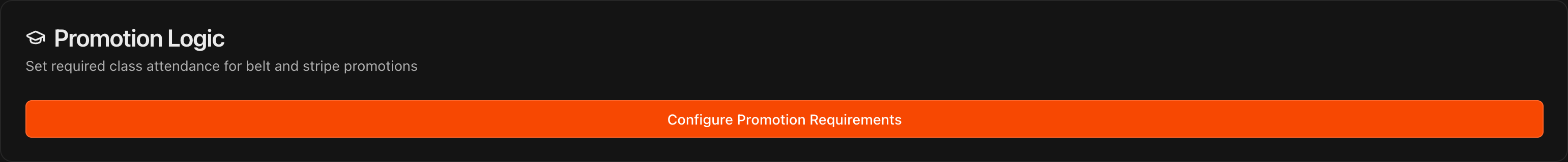 Curriculum Settings tab showing the Promotion Logic section at the top