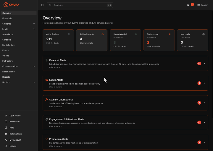 Opening Refer & Save from the bottom of the left menu, clicking Copy Link, opening Preview your referral page, and the personalized kmura.com referral page